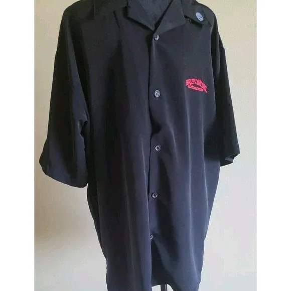 Sz L Harley-Davidson Short Sleeve Button Down Large Willie G. Skull On Back EUC - Picture 2 of 10